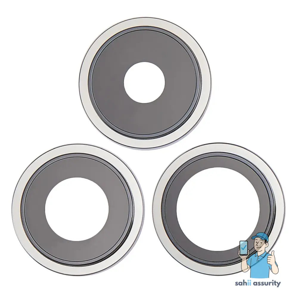 Camera Lens Glass with Frame for Apple iPhone 14 Pro Silver